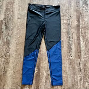 Summersalt Classic Black & Blue Athletic Ankle Length Leggings Size Medium